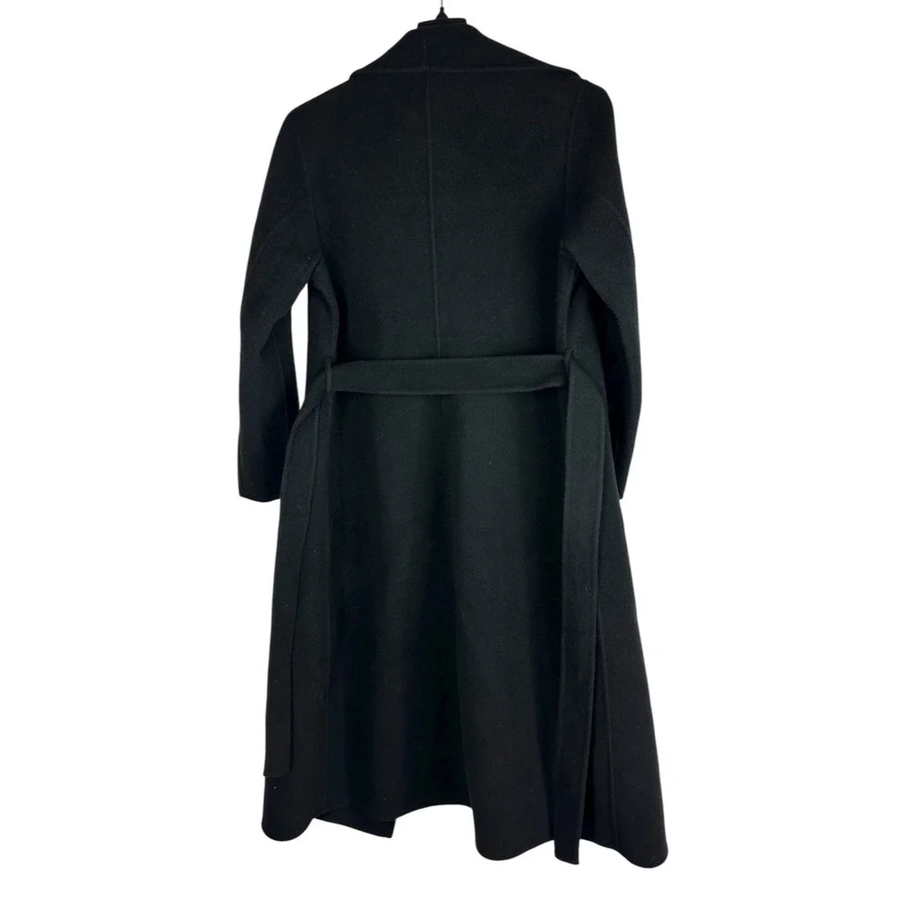 NWT Quince Double Faced Merino Wool Draped Collar Wrap Coat Long Tie Women's XL - Picture 9 of 16